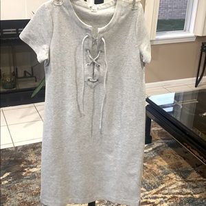 Lace Up Thick T-Shirt Dress